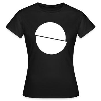 Halbe Kreise Weisses Design - Frauen T-Shirt - Schwarz - Vorne - AI Model Female 172 dark (172cm)