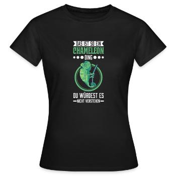 This is such a Chameleon thing - Women's T-Shirt - black - Front - AI Model Female 172 dark (172cm)