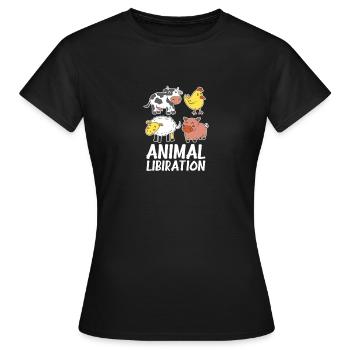Tierbefreiung Vieh Veganer Tiere, Keine Nahrung - Frauen T-Shirt - Schwarz - Vorne - AI Model Female 172 dark (172cm)