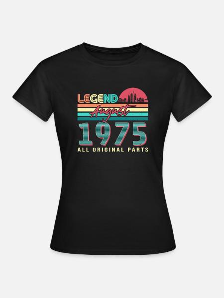 Vintage 1975 August - Frauen T-Shirt - Schwarz