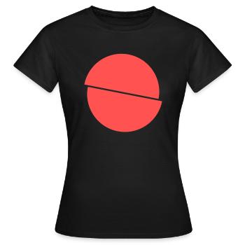 Halbe Kreise Rotes Design - Frauen T-Shirt - Schwarz - Vorne - AI Model Female 172 dark (172cm)