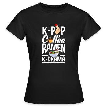 K-Pop K-Drama Musique pop coréenne - T-shirt Femme - noir - Devant - AI Model Female 172 dark (172cm)