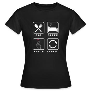 K-Pop K-Drama Musique pop coréenne - T-shirt Femme - noir - Devant - AI Model Female 172 dark (172cm)