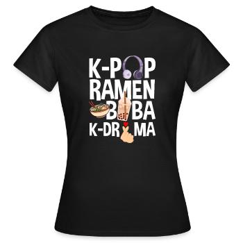 K-Pop K-Drama Musique pop coréenne - T-shirt Femme - noir - Devant - AI Model Female 172 dark (172cm)