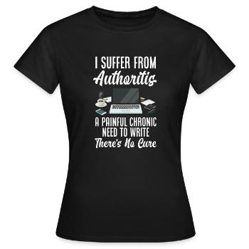 Author Author Funny Author Gift - Women's T-Shirt - black - Front - AI Model Female 172 dark (172cm)
