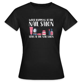 What Happens at the Salon Stays There Beauty - Women's T-Shirt - black - Front - AI Model Female 172 dark (172cm)