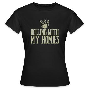 Bowling-Rolle - Frauen T-Shirt - Schwarz - Vorne - AI Model Female 172 dark (172cm)
