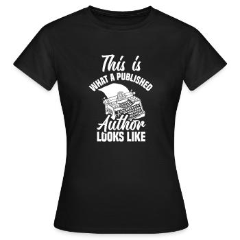 Author Author Funny Author Gift - Women's T-Shirt - black - Front - AI Model Female 172 dark (172cm)