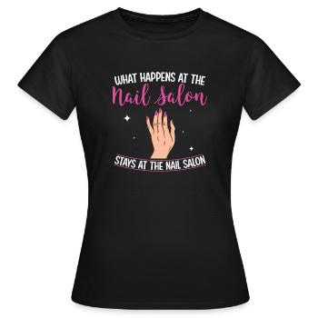 What Happens at the Salon Stays There Beauty - Women's T-Shirt - black - Front - AI Model Female 172 dark (172cm)