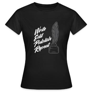 Author Author Funny Author Gift - Women's T-Shirt - black - Front - AI Model Female 172 dark (172cm)
