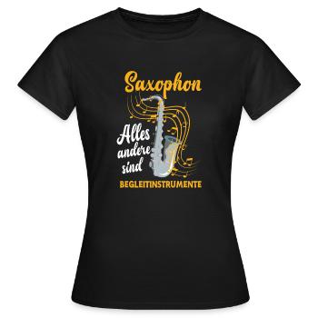 Saxophon Saxophon Saxophon - Frauen T-Shirt - Schwarz - Vorne - AI Model Female 172 dark (172cm)