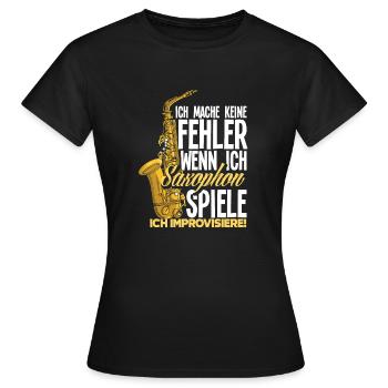 Lustiges Saxophon Geschenk - Frauen T-Shirt - Schwarz - Vorne - AI Model Female 172 dark (172cm)