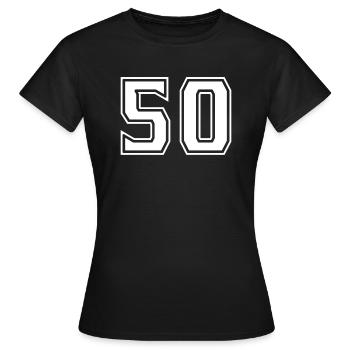 50 Weiss Simpel Design - Frauen T-Shirt - Schwarz - Vorne - AI Model Female 172 dark (172cm)