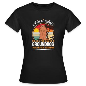 Marmot Gift Forest Marmot - Women's T-Shirt - black - Front - AI Model Female 172 dark (172cm)