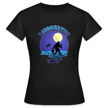 Angeln Bigfoot Pun Bassquatch Sasquatch Lover Ang - Frauen T-Shirt - Schwarz - Vorne - AI Model Female 172 dark (172cm)