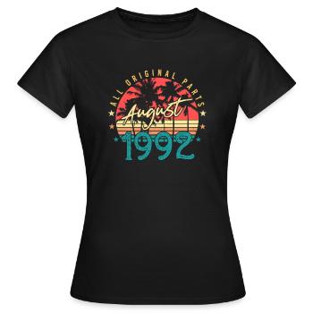 Zum 30.Lebensjahr August 1992 - Frauen T-Shirt - Schwarz - Vorne - AI Model Female 172 dark (172cm)