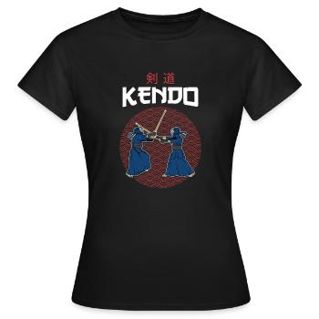 Kendo Maître Aikido Kenjutsu Bamboo Swords - T-shirt Femme - noir - Devant - AI Model Female 172 dark (172cm)