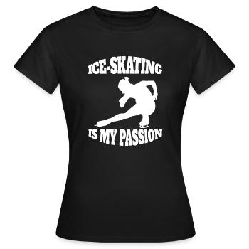 Patinage artistique Patinage sur glace Patinage artistique Patinage artistique - T-shirt Femme - noir - Devant - AI Model Female 172 dark (172cm)