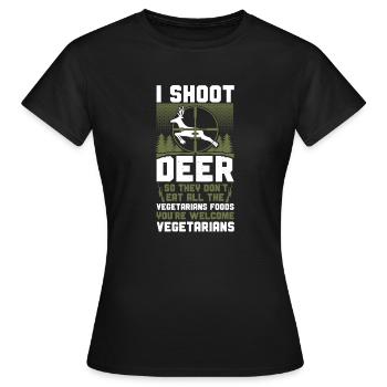 Chasseur de cerfs buck - T-shirt Femme - noir - Devant - AI Model Female 172 dark (172cm)