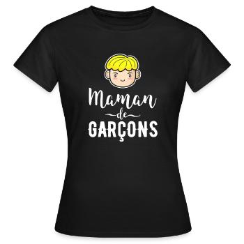 Mama von Jungen Geschenk Mutter Muttertag - Frauen T-Shirt - Schwarz - Vorne - AI Model Female 172 dark (172cm)
