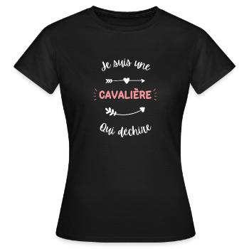 Je suis une cavalière qui déchire - T-shirt Femme - noir - Devant - AI Model Female 172 dark (172cm)