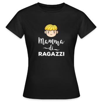 Mama von Jungen Geschenk Mutter Muttertag - Frauen T-Shirt - Schwarz - Vorne - AI Model Female 172 dark (172cm)