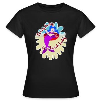 Every Body Is A Beach Body mermaid body positivity - Women's T-Shirt - black - Front - AI Model Female 172 dark (172cm)