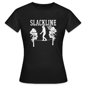 Slackline Slackline Vintage pour Slackliner - T-shirt Femme - noir - Devant - AI Model Female 172 dark (172cm)