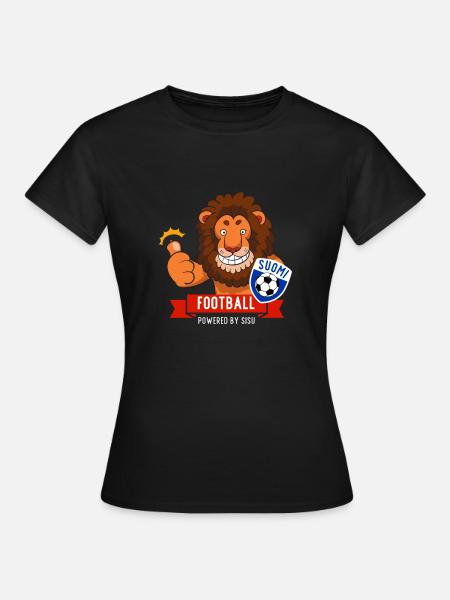 Suomi Finland Leijona Jalkapallo Fanituote - T-shirt dam - svart