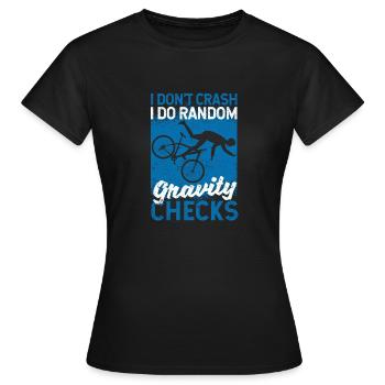 Mountainbiking Ich stürze nicht, ich mache - Frauen T-Shirt - Schwarz - Vorne - AI Model Female 172 dark (172cm)