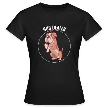 Chien de croupier de câlins - T-shirt Femme - noir - Devant - AI Model Female 172 dark (172cm)