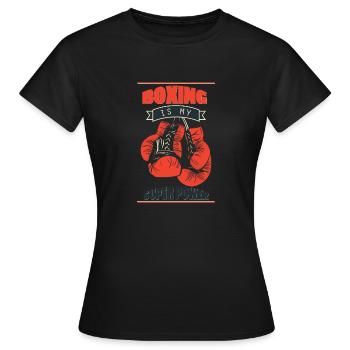 Boxen Ist Meine Super Power Uppercut Handschuhe - Frauen T-Shirt - Schwarz - Vorne - AI Model Female 172 dark (172cm)