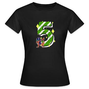 5 ans Dino American Football 5ème B-day Dab - T-shirt Femme - noir - Devant - AI Model Female 172 dark (172cm)