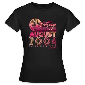 2004 Finally of legal age in August - Women's T-Shirt - black - Front - AI Model Female 172 dark (172cm)