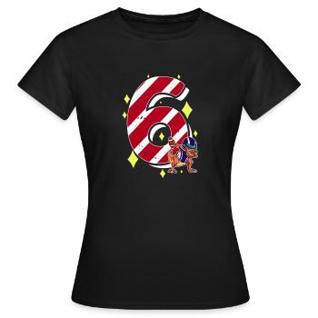 6 ans Dinosaur American Football 6ème B-day - T-shirt Femme - noir - Devant - AI Model Female 172 dark (172cm)