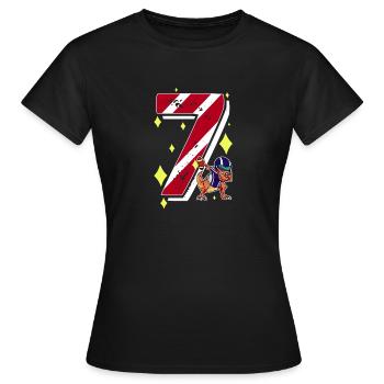 7 ans Dinosaur American Football 7ème B-day - T-shirt Femme - noir - Devant - AI Model Female 172 dark (172cm)