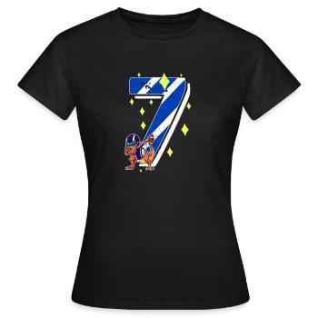 7 ans Dino American Football 7ème B-day Dab - T-shirt Femme - noir - Devant - AI Model Female 172 dark (172cm)