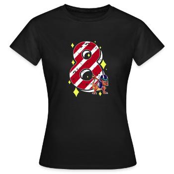 8 ans Dinosaur American Football 8ème B-day - T-shirt Femme - noir - Devant - AI Model Female 172 dark (172cm)
