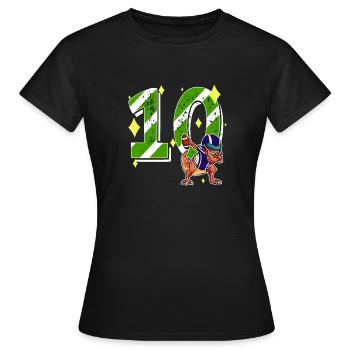 10 ans Dino American Football 10ème B-day Dab - T-shirt Femme - noir - Devant - AI Model Female 172 dark (172cm)