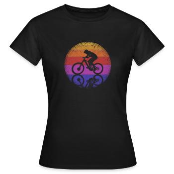 Reflexion MTB Mountainbike Lustig Radfahren Reiten - Frauen T-Shirt - Schwarz - Vorne - AI Model Female 172 dark (172cm)