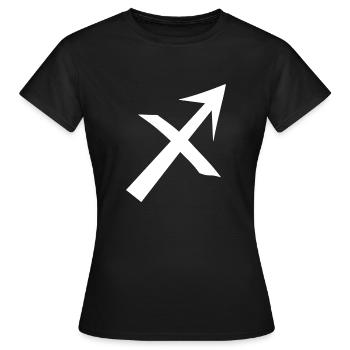 Signe du zodiaque Sagittaire - Symbole du signe du zodiaque - T-shirt Femme - noir - Devant - AI Model Female 172 dark (172cm)