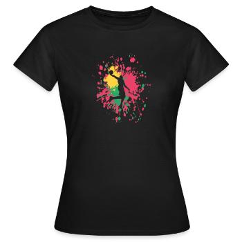 Basketball Center Dunk Color Splash - Frauen T-Shirt - Schwarz - Vorne - AI Model Female 172 dark (172cm)