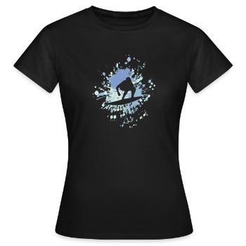 Bonne éclaboussure de couleur de surf - T-shirt Femme - noir - Devant - AI Model Female 172 dark (172cm)