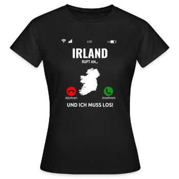Irland Irische Insel Ireland Idee - Frauen T-Shirt - Schwarz - Vorne - AI Model Female 172 dark (172cm)