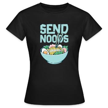 Nudeln Essen Nudelsuppe - Frauen T-Shirt - Schwarz - Vorne - AI Model Female 172 dark (172cm)
