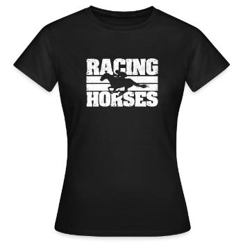 Rennpferde Grand Horse National Wild Running - Frauen T-Shirt - Schwarz - Vorne - AI Model Female 172 dark (172cm)