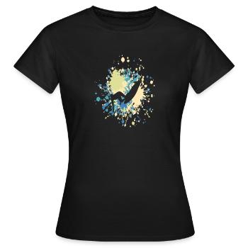 Surfer sur la grande éclaboussure de couleur - T-shirt Femme - noir - Devant - AI Model Female 172 dark (172cm)