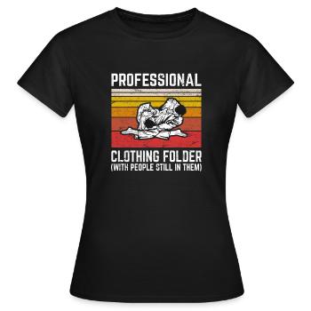 Dossier vêtements professionnels BJJ JuJitsu Brésilien - T-shirt Femme - noir - Devant - AI Model Female 172 dark (172cm)