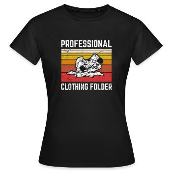 Dossier vêtements professionnels BJJ JuJitsu Brésilien - T-shirt Femme - noir - Devant - AI Model Female 172 dark (172cm)