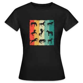 Horse breeds Equestrian riding Horseback riding Horse lovers - Women's T-Shirt - black - Front - AI Model Female 172 dark (172cm)